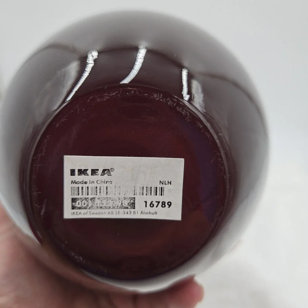 IKEA Salong Vase Set Of 2 Ruby Red Art Blown Glass Designed By Johanna Jelinek